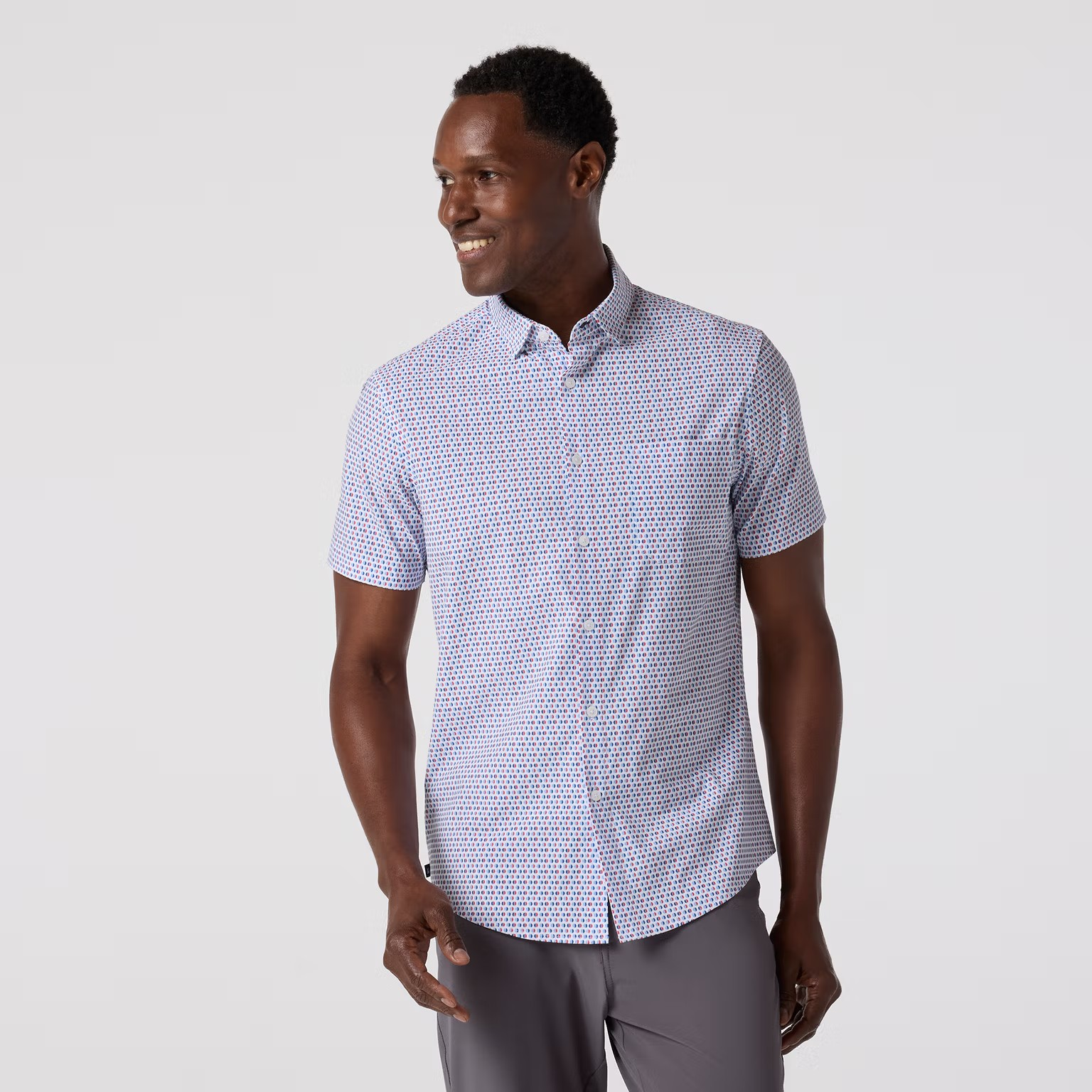 Mizzen+Main / Leeward Short Sleeve / White Abstract Circle