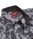 This rich and elegant print is created with our love of rich autumn tones of browns, grey and taupe.  Detailed just right with a woven chocolate mini tone on tone pattern inside the collar stand and cuffs. For casual fun wear it out with the Georg Roth roll of the cuffs or dress it up with a great sport coat or brown leather jacket. 
100% Cotton   