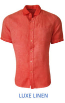 Perfect for warm weather our Short Sleeves Garment Dyed Linen Shirts in a vibrant garment dyed orange.
Cool comfort with a relaxed fit, slightly tapered to be worn untucked or paired with a Georg Roth Tee and worn open.
Machine or Hand Wash cold, lay flat to try.
90% Linen / 10% Cotton