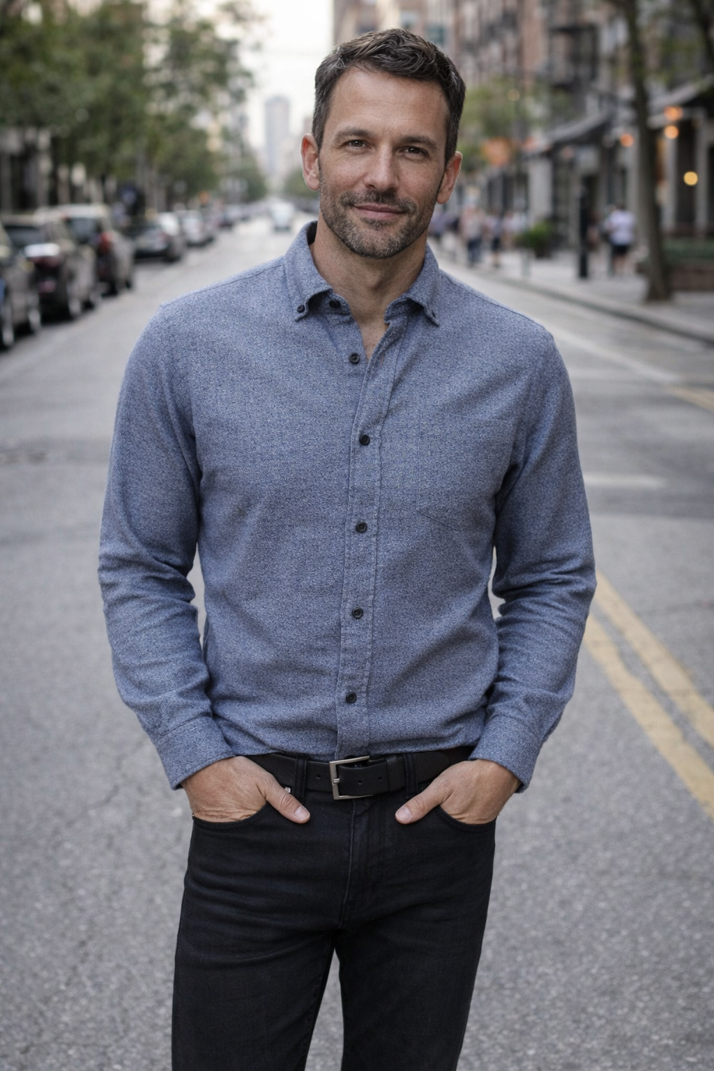 Georg Roth Los Angeles - 25074 - Heather Blue Flannel Shirt