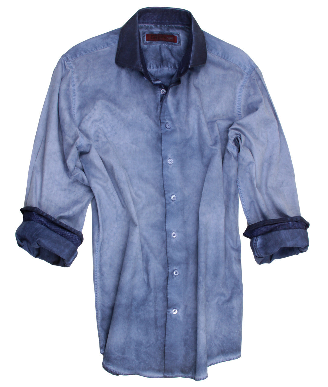 Georg Roth Los Angeles long sleeve button up Shirt Garment Dyed blue Men Shirt