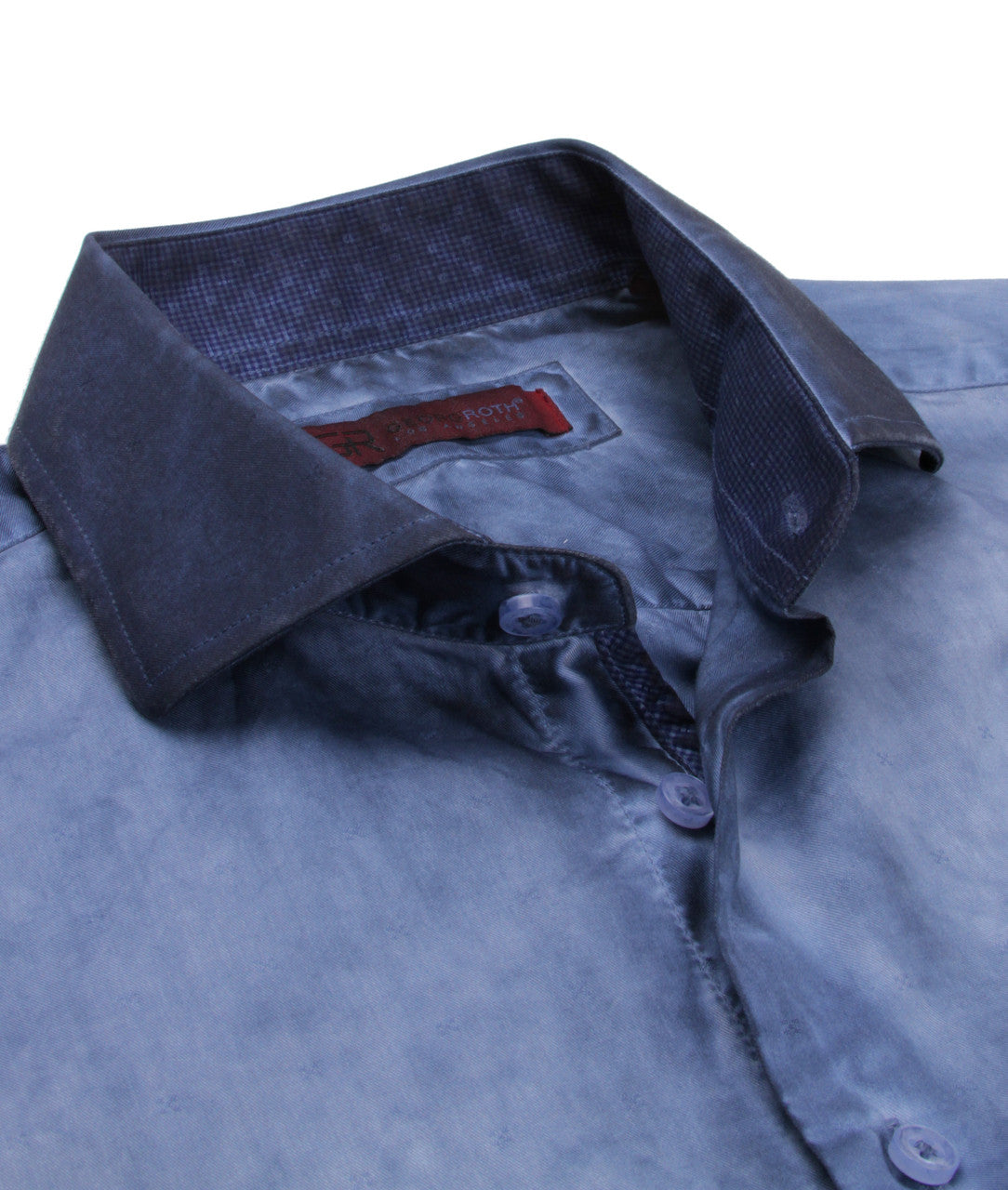 Georg Roth Los Angeles long sleeve button up Shirt Garment Dyed blue Men Shirt