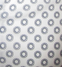 Casual and carefree....!  
You will absolutely love this midnight and white mini print.  
It is a soft cool, crisp Pima cotton fabric for comfort and easy washing.  Great with any jean or pant it will take you anywhere, anytime, day or evening.  
The sleeves having a coordinating white fabric that looks great when the cuffs are rolled.  
A perfect start for the up and coming summer season!
100% Pima Cotton