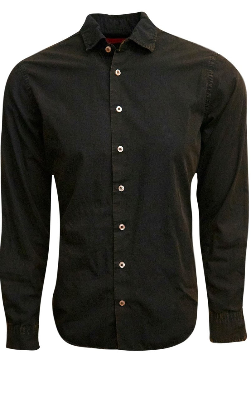Georg Roth Los Angeles long sleeve button up Shirt Garment Dyed chocolate Men Shirt