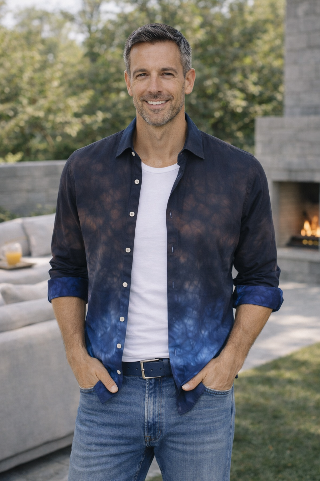 Georg Roth Los Angeles 34021 long sleeve button up Shirt Garment Dyed Men Shirt