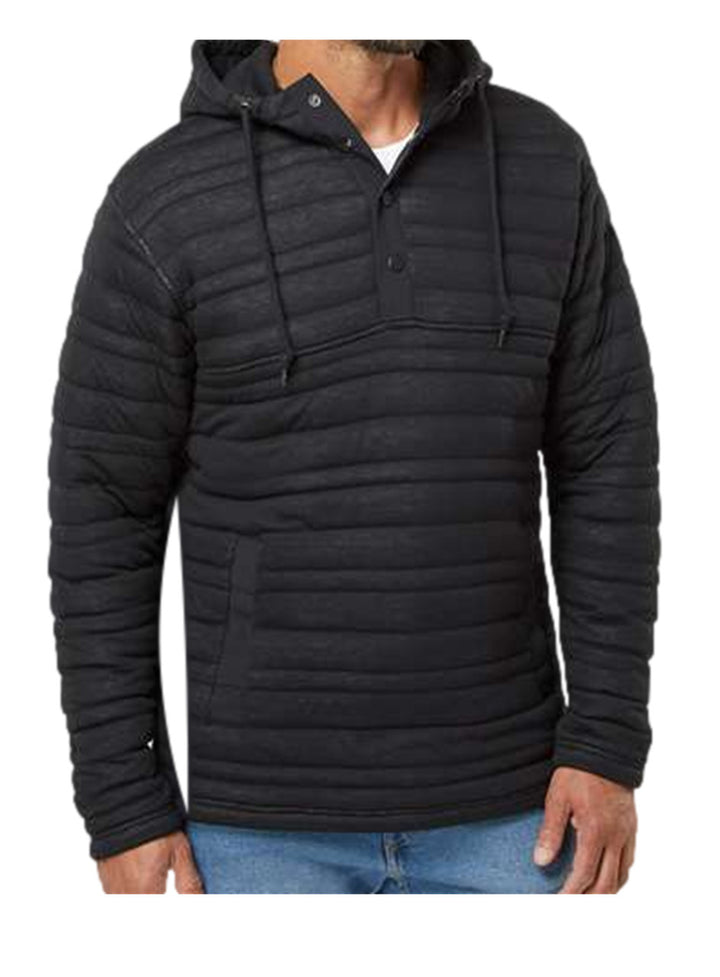 PURE COMFORT PULLOVER COTTON QUILTED HOODIE
70% Cotton / 30% Pol
Machine or Hand wash as in cold water, no bleach 