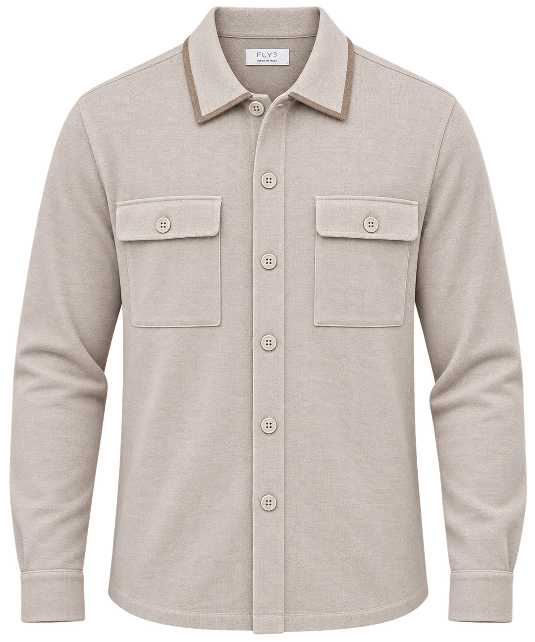 Fly3 MU-1030 Beige OVERSHIRT IN KNIT 70%CO 20%SE 10%WS