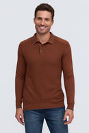 Raffi - Textured Knit Polo - Cognac