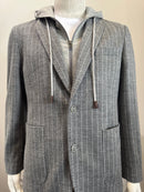 Richard Choi - H220 Hooded Blazer - Charcoal Pinstripe