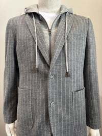 Richard Choi - H220 Hooded Blazer - Charcoal Pinstripe