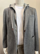 Richard Choi - H220 Hooded Blazer - Charcoal Pinstripe