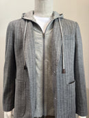 Richard Choi - H220 Hooded Blazer - Charcoal Pinstripe