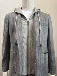 Richard Choi - H220 Hooded Blazer - Charcoal Pinstripe