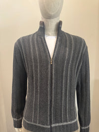 Codice - Cashmere Blend Knit Zip Up - Charcoal 90