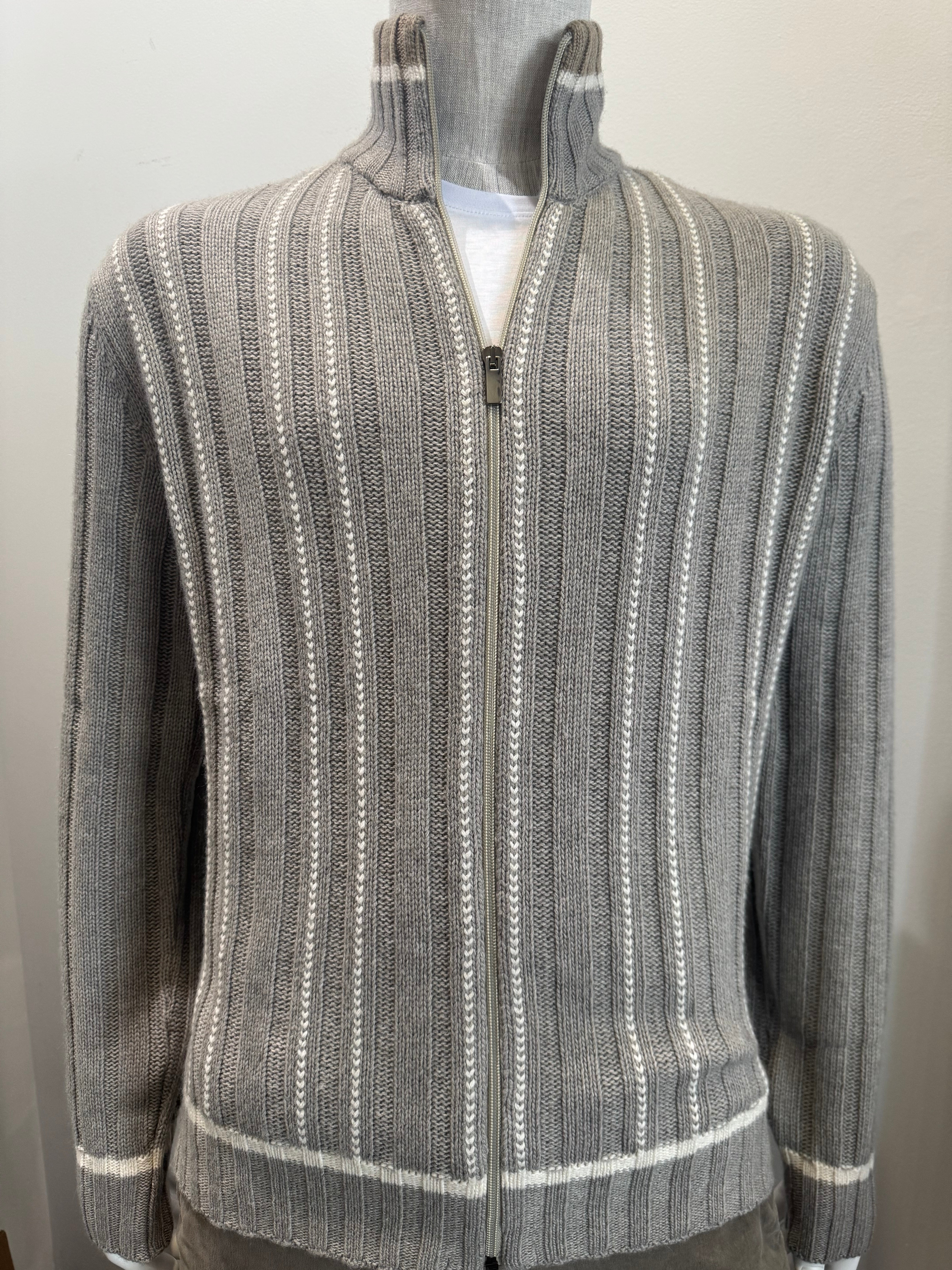 Codice - Cashmere Blend Knit Zip Up - Grey 97
