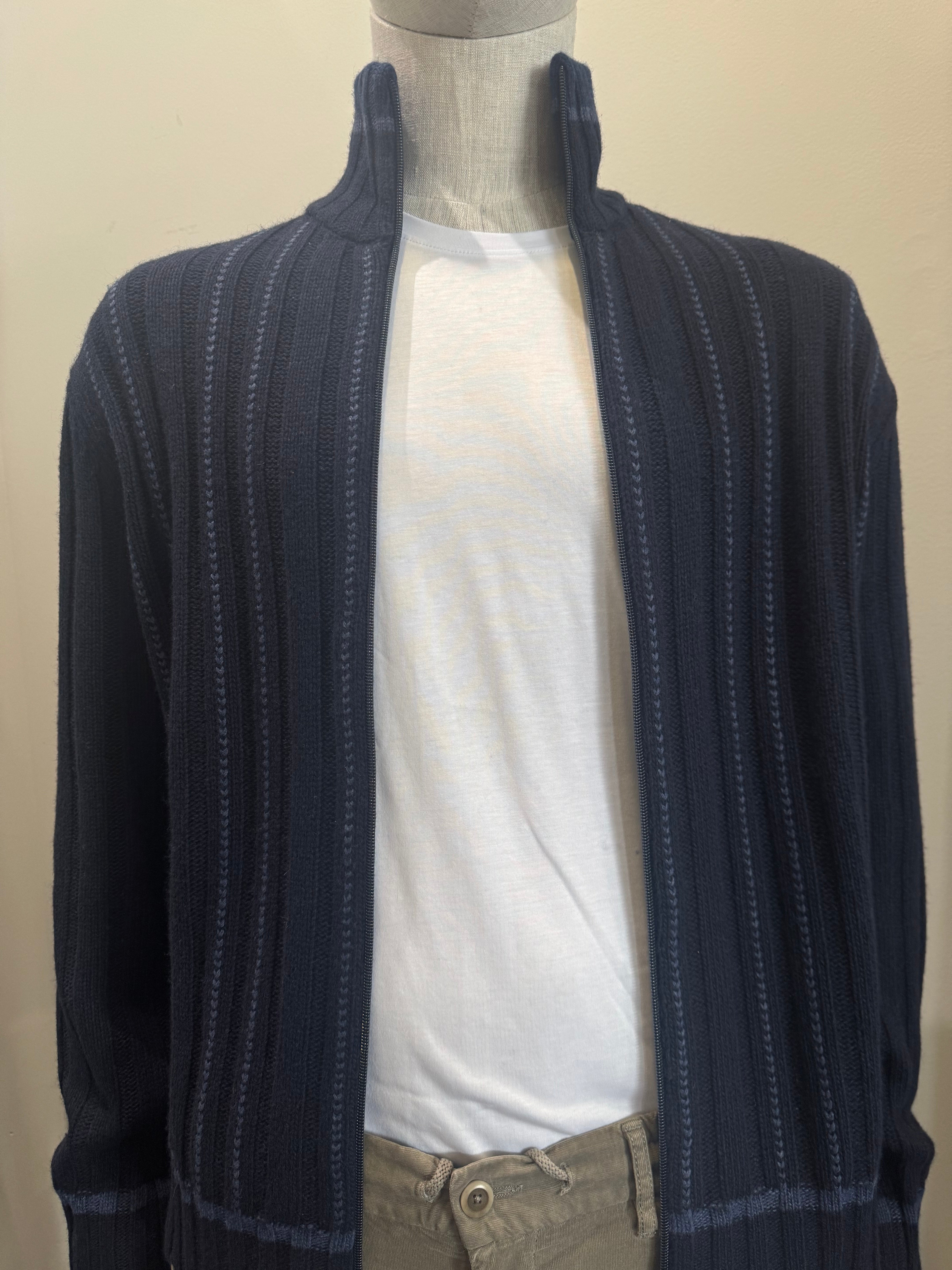 Codice - Cashmere Blend Knit Zip Up - Blue 27