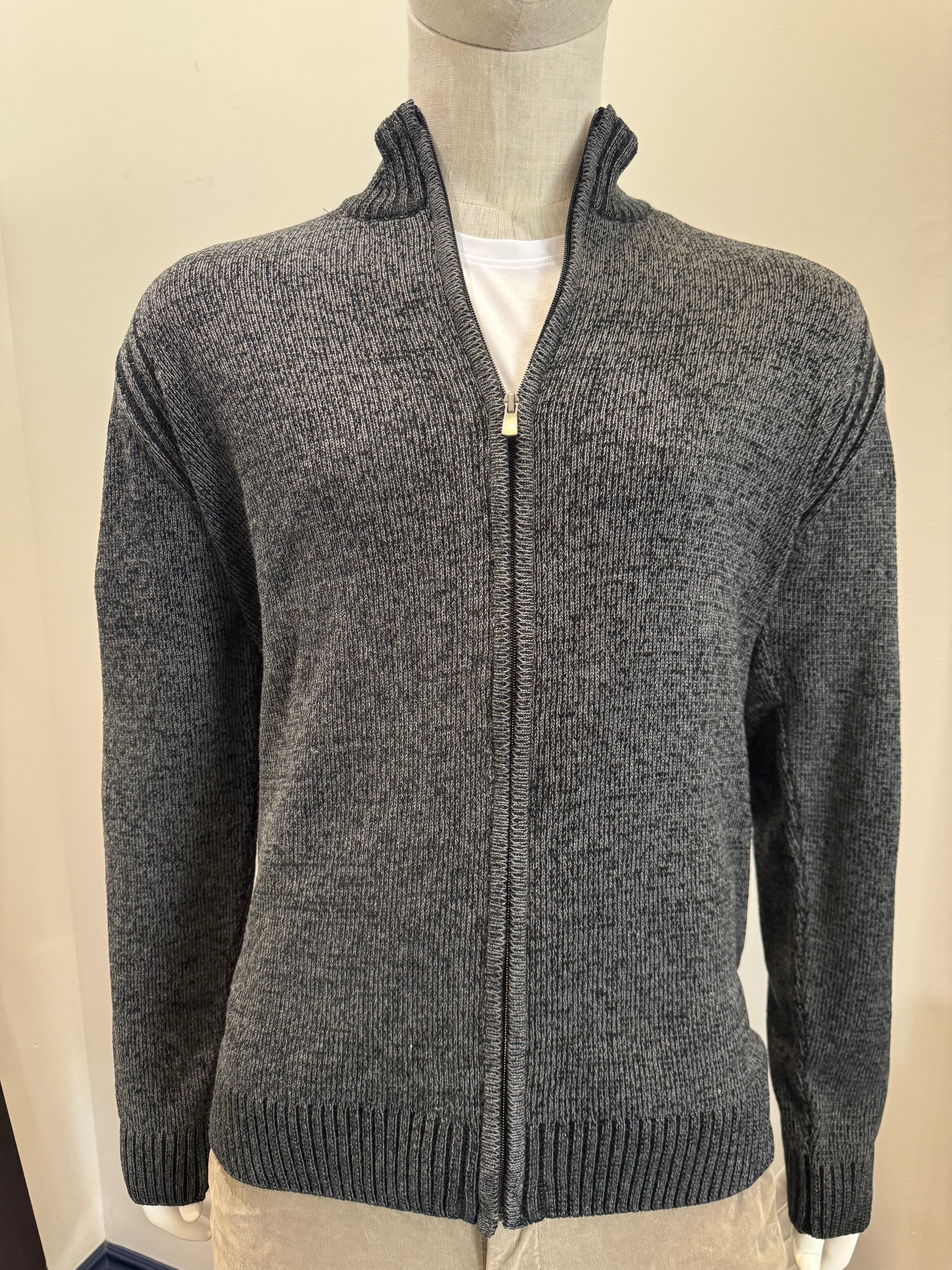 Codice - Velvet Wool Zip Up SW2459 - Black/Charcoal 97