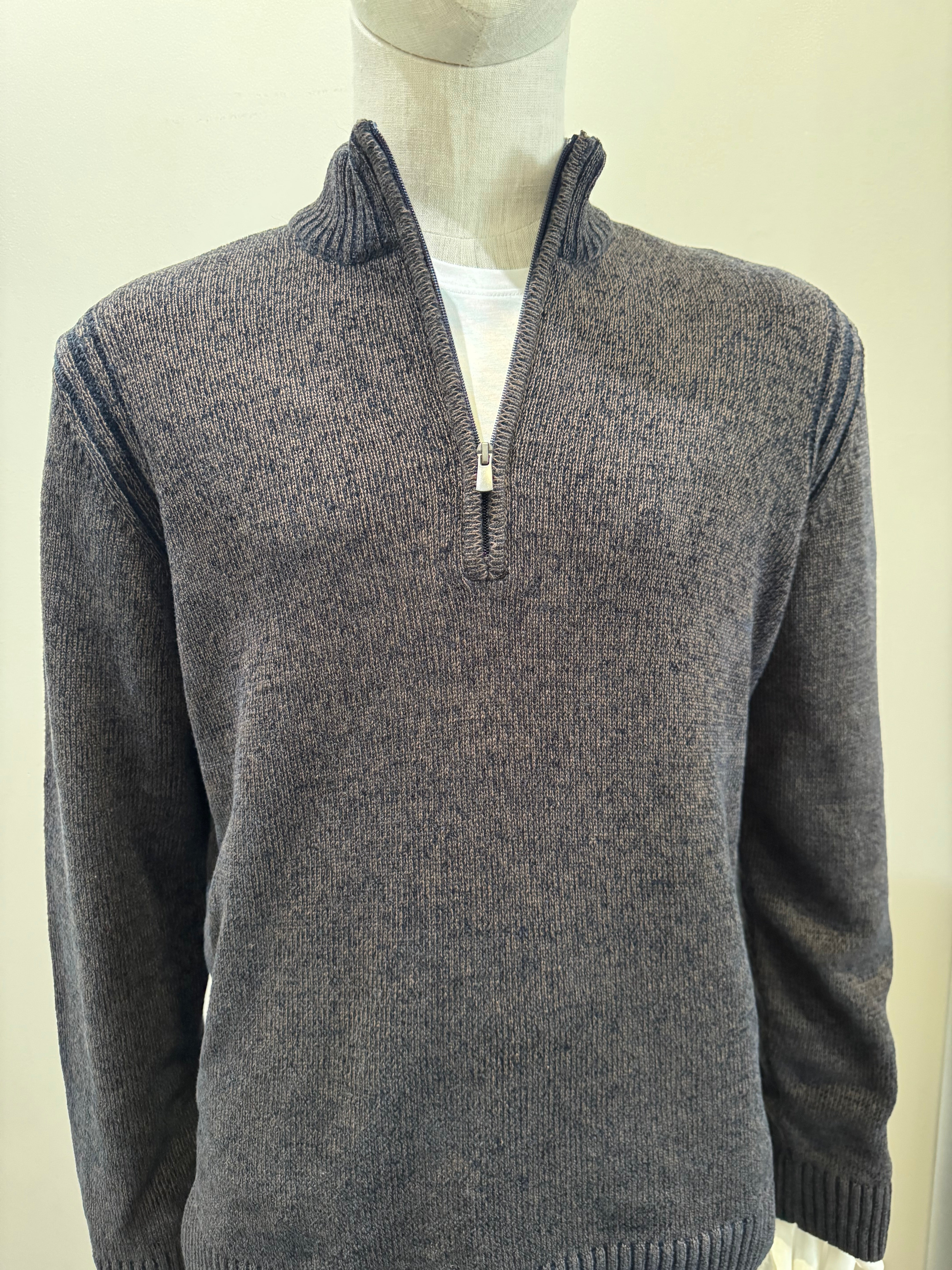 Codice - Velvet Wool Quarter Zip SW2460 - Blue/Brown 27