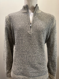 Codice - Velvet Wool Quarter Zip SW2460 - Cream/Grey 95