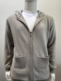 Codice - Wool Cashmere Zip Up Hoodie AW2451 - Taupe 97