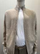 PYA - Merino Wool Blend Zip Up - Cashew