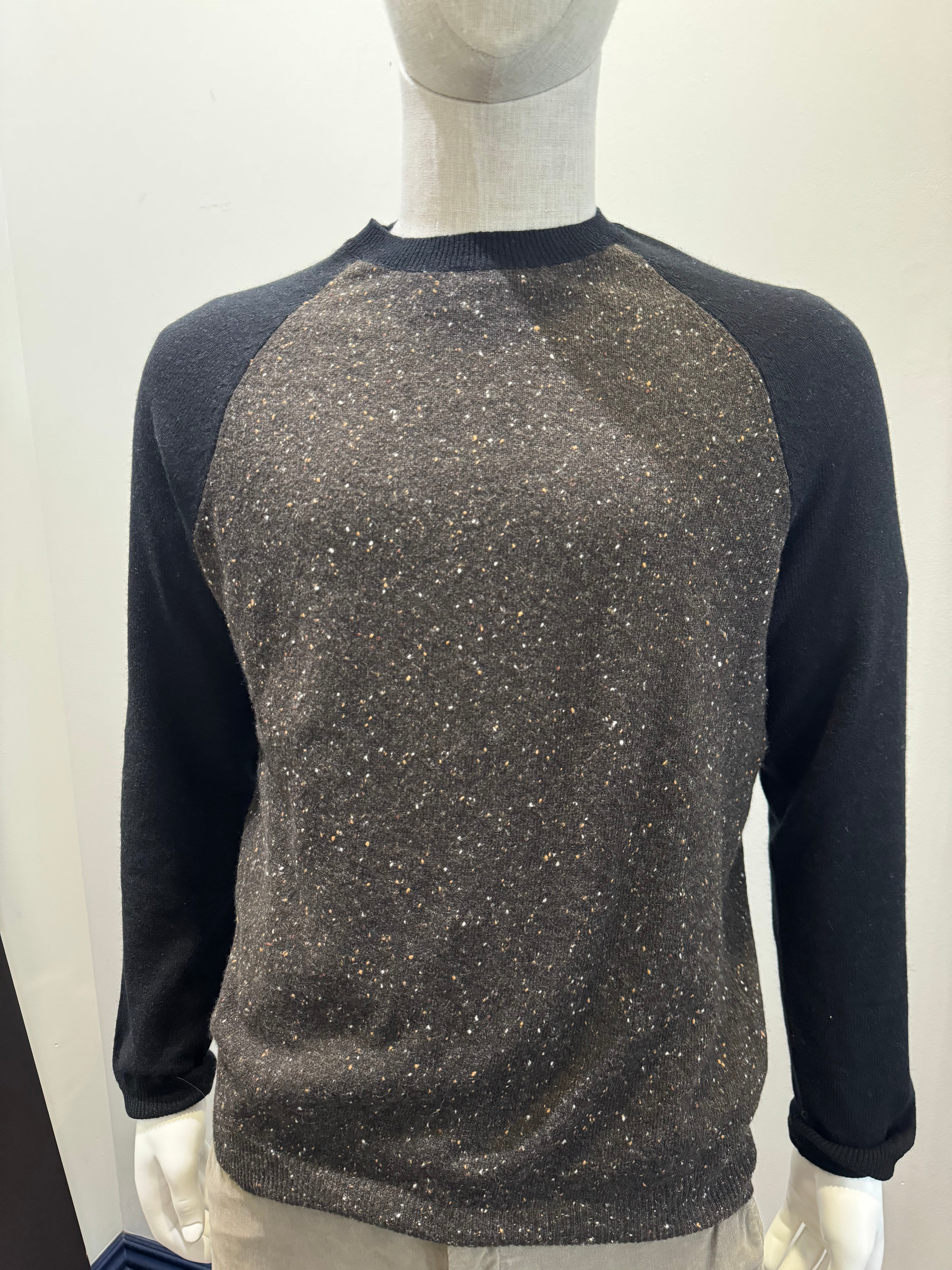 Autumn Cashmere - Cashmere Crew Pullover - Brown/Black