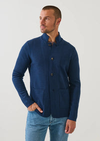 Patrick Assaraf - Double Face Merino Button Front Jacket - Blue