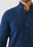 Patrick Assaraf - Double Face Merino Button Front Jacket - Blue