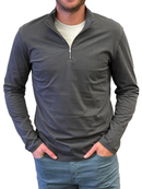 Georg Roth Los Angeles - Luxury Long Sleeves Quarter Zip Pima PLSQZ-7020	Grey