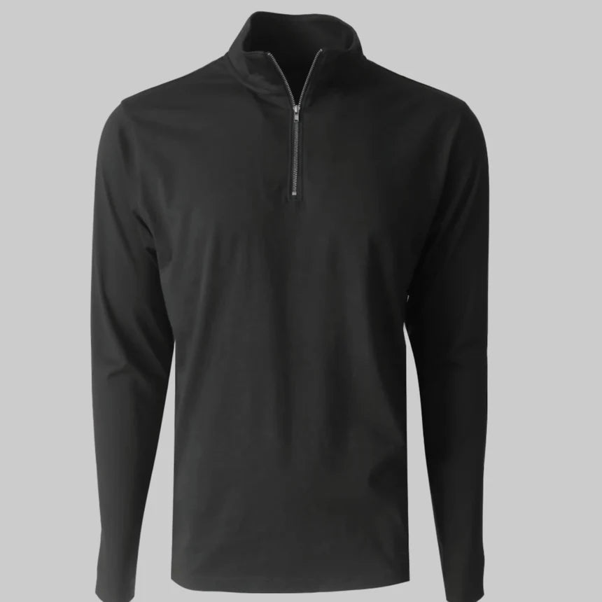 Georg Roth Los Angeles - Luxury Long Sleeves Quarter Zip Pima PLSQZ-9020 Black