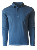 Georg Roth Los Angeles - Luxury Pima Cotton Mens Polo Long Sleeves POLS-51033 Capri Blue