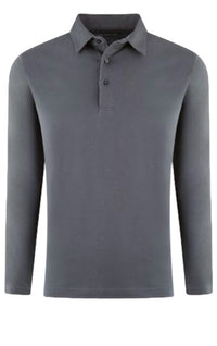 Georg Roth Los Angeles - Luxury Pima Cotton Mens Polo Long Sleeves POLS-70633 Grey