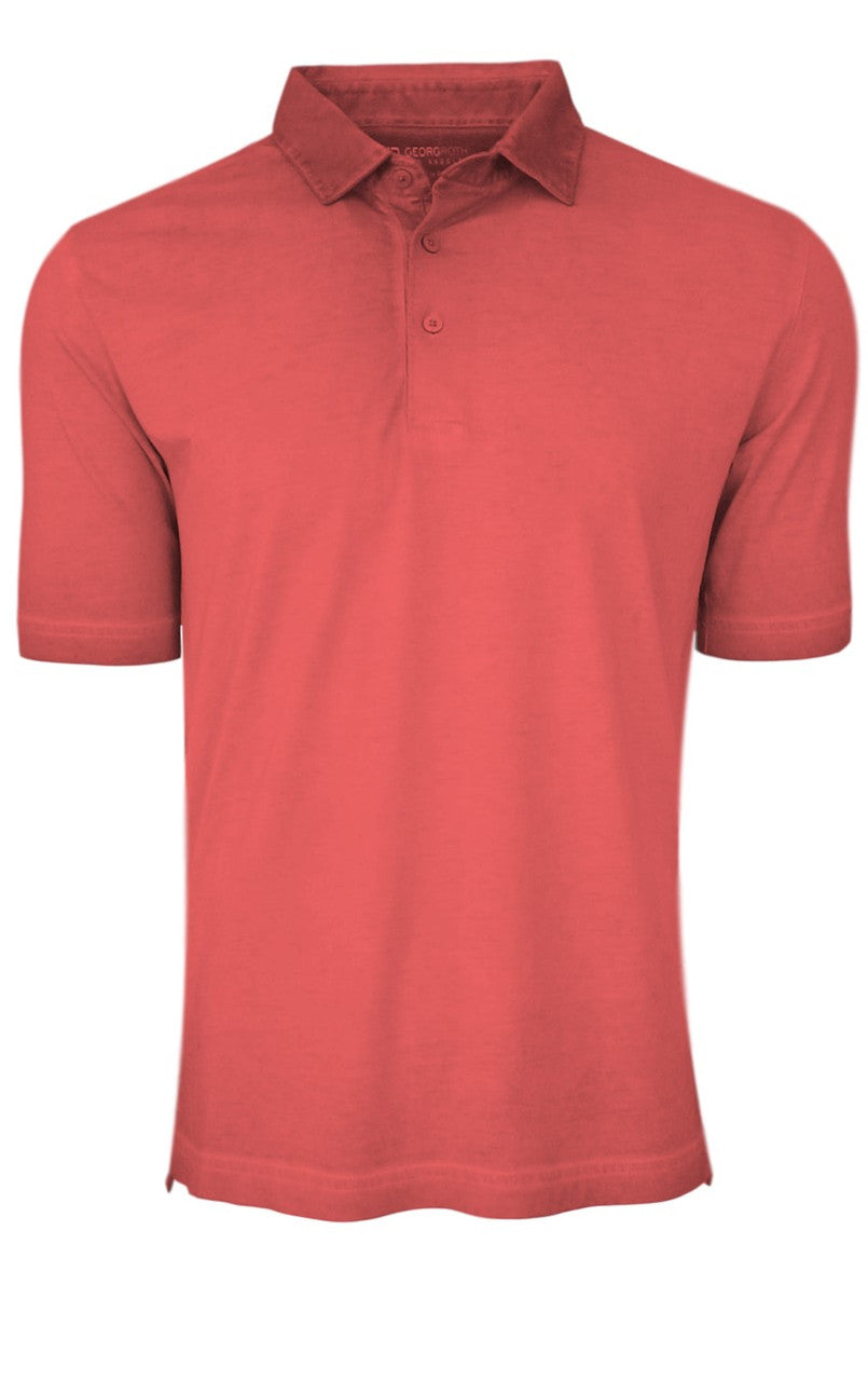So super soft and feel good is our Limited Edition Garment Dyed Polo.

A warm shade of red is vivid and rich, looks fabulous with denim, khakis or whites. Special treatment and chemical free. Hand or machine was cold, lay flat to dry and go!
Slightly tapered. For a comfort fit we recommend sizing up.
100% PIMA COTTON