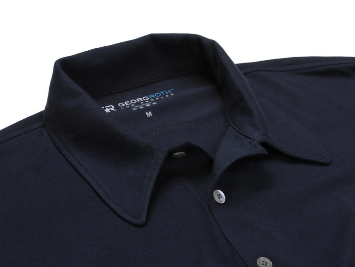 Luxury Polo Short Sleeves Pima Cotton Mens Polo round collar Navy
The World’s Greatest Polo-Shirt
Made of natural materials
Our guarantee:
100% Supercombined Pima Cotton / Organic
Wash UP TO 60 DEGREES Celcius 
Zero percent shrinkage, dryer proof
Maximum maturity of elasticity &amp; shape
Ecological dyes of supreme quality &amp; free of chemicals