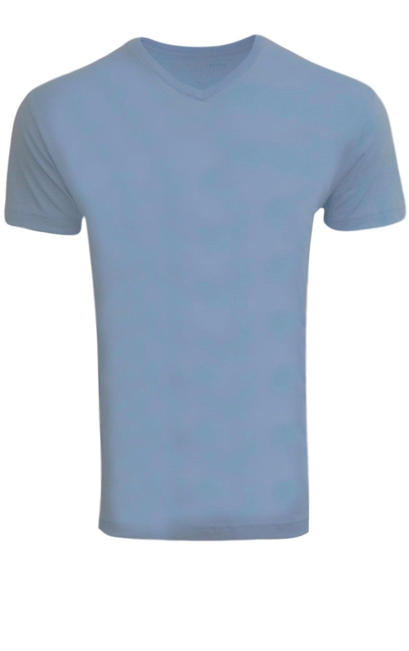 Luxury V-Neck Short sleeves Pima Cotton Mens T-Shirt Sky Blue TVSS-5012