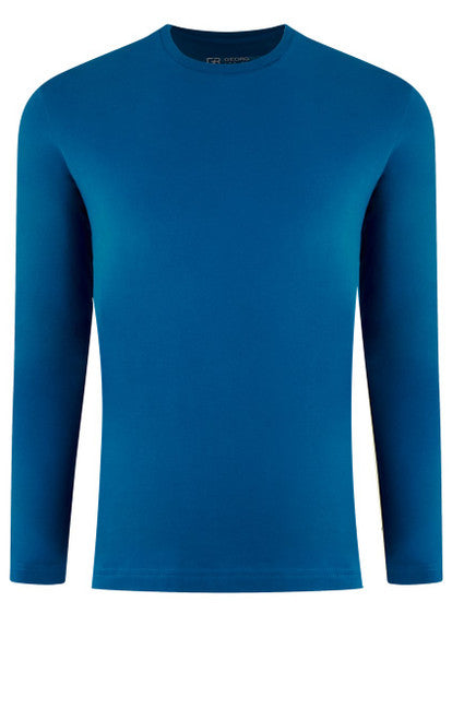 Georg Roth Los Angeles - Luxury Crew-Neck Long Sleeves Pima Cotton Mens T-shirt TCLS-50632 Sapphire