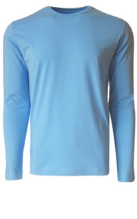 Georg Roth Los Angeles - Luxury Crew-Neck Long Sleeves Pima Cotton Mens T-shirt TCLS-5232 Sky Blue