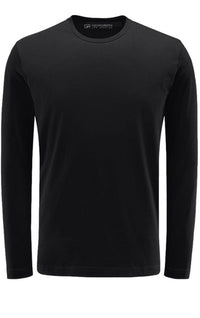 Georg Roth Los Angeles - Luxury Crew-Neck Long Sleeves Pima Cotton Mens T-shirt TCLS-9005 Black