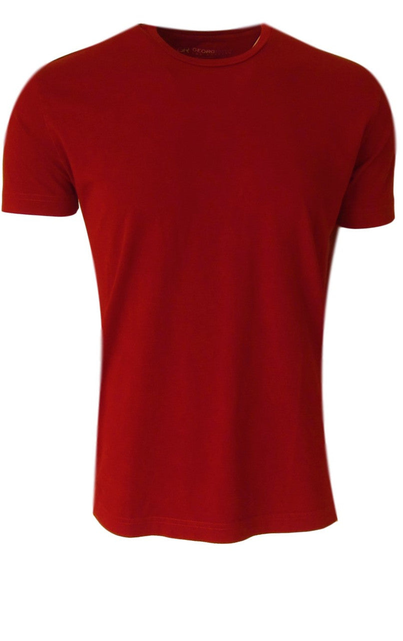 Luxury Crew Neck Short Sleeves Pima Cotton Mens T-Shirt
Georg Roth is proud to feature his love of T-shirts. 
Made of natural materials
Our guarantee:
100% Supercombined Pima Cotton / Organic
Wash UP TO 60 DEGREES Celsius or 130 Fahrenheit
Maximum maturity of elasticity &amp; shape
Ecological dyes of supreme quality &amp; free of chemicals
Red Crew-Neck T-Shirt
Made in Peru