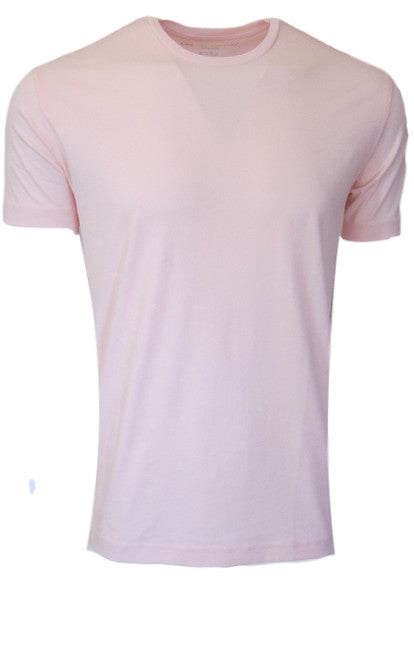 Luxury Crew-Neck Short Sleeves Pima Cotton Mens T-Shirt Pink TCSS-3015