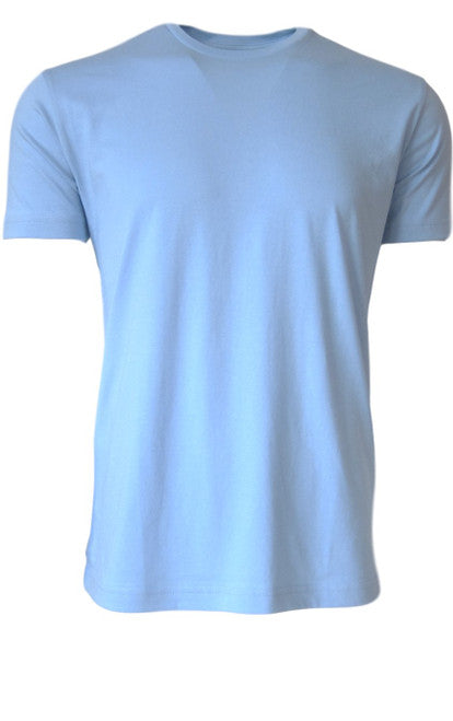 Luxury Crew-Neck Short Sleeves Pima Cotton Mens Tshirt Sky Blue TCSS-5012