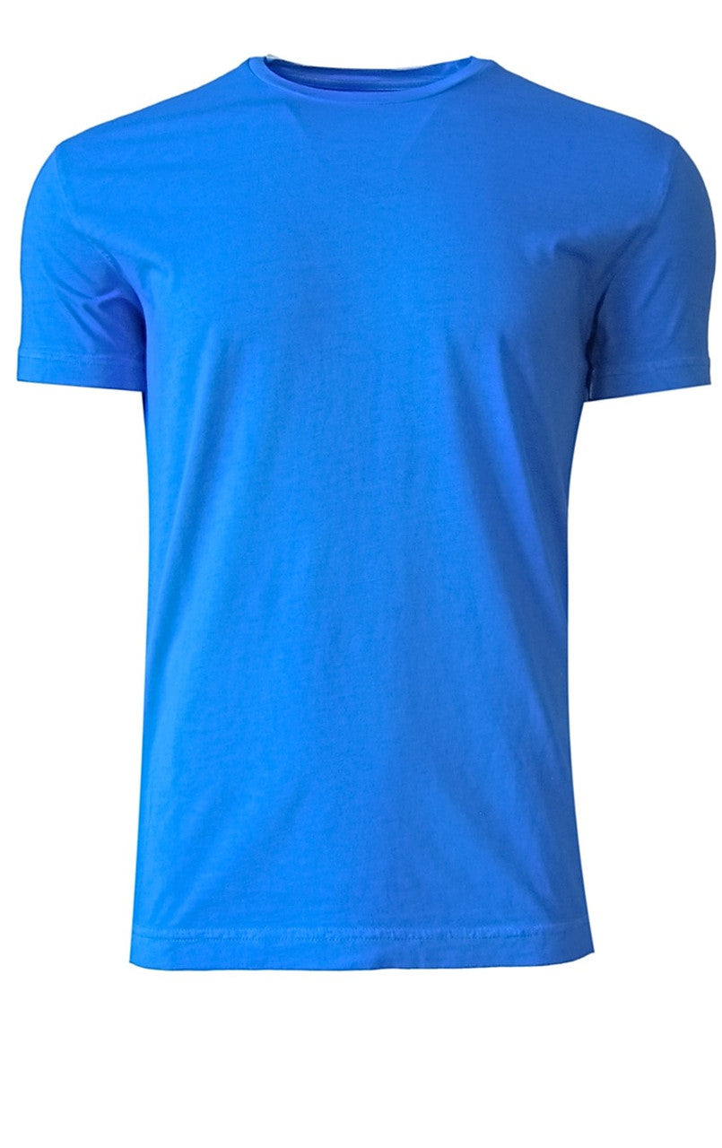 Luxury Crew Neck Short Sleeves Pima Cotton Mens Royal TCSS-5302