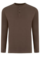 Georg Roth Los Angeles - Luxury Henley Long Sleeves Pima Cotton THLS-8054 Chocolate