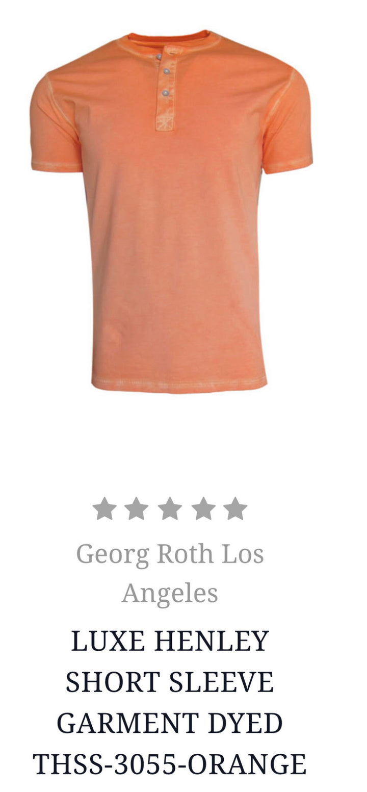 Georg Roth Los Angeles - LUXE HENLEY SHORT SLEEVE GARMENT DYED