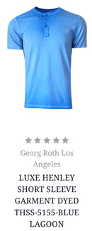 Georg Roth Los Angeles - LUXE HENLEY SHORT SLEEVE GARMENT DYED
