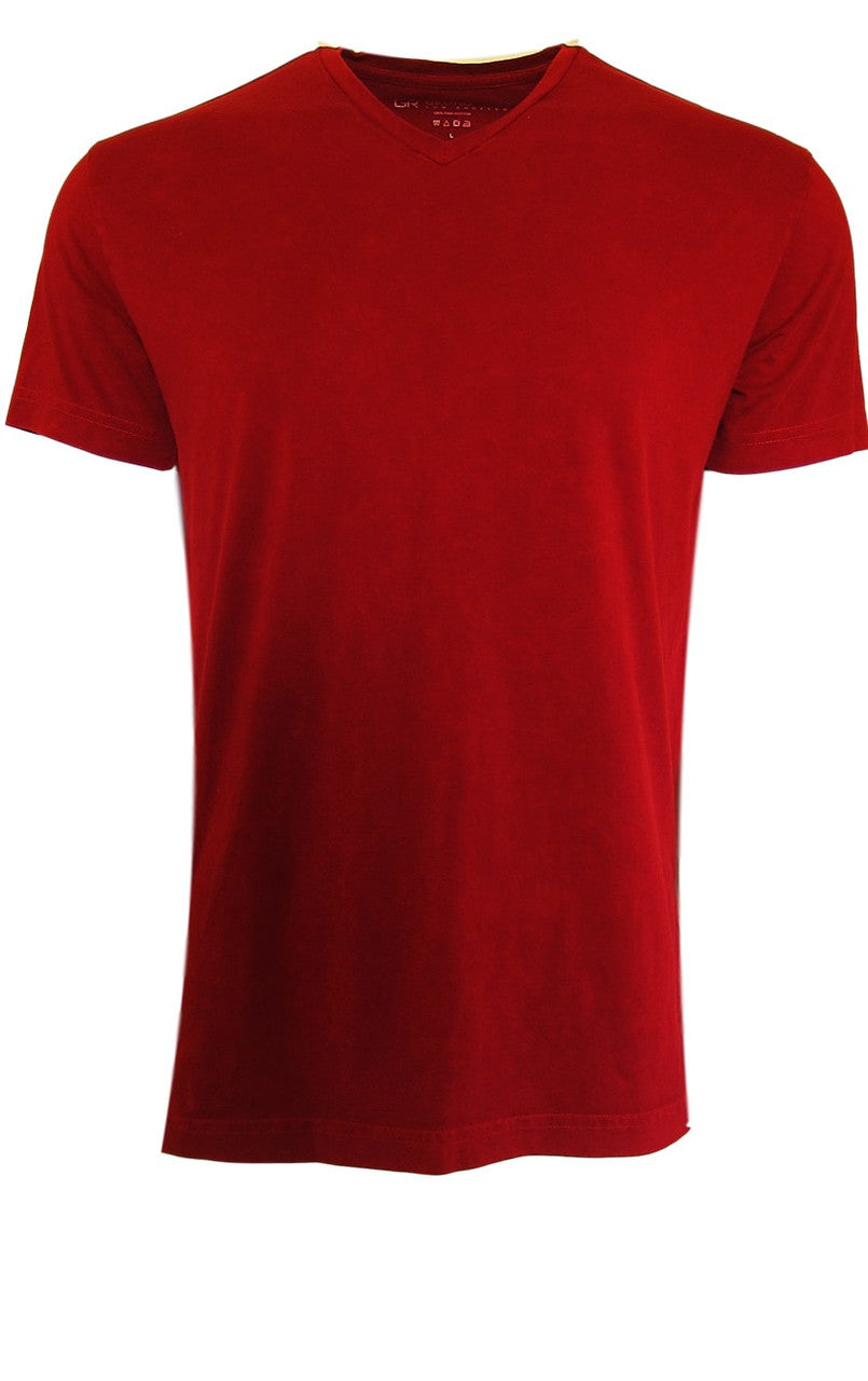 Georg Roth Los Angeles - Luxury Pima Cotton Mens V-Neck Short Sleeves Tshirt TVSS-3022 Red