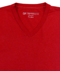Georg Roth Los Angeles - Luxury Pima Cotton Mens V-Neck Short Sleeves Tshirt TVSS-3022 Red