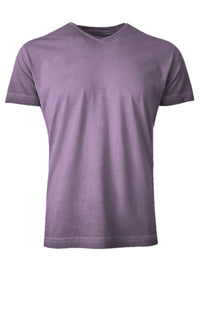 Luxury V Neck Short Sleeves Pima Cotton Mens T-Shirt TVSS-4141 Plum Garment Dyed
