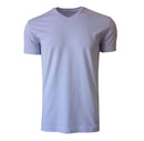 Luxury V-Neck Short Sleeves Pima Cotton Mens T-Shirt Garment Dyed Lilac TVSS-4301