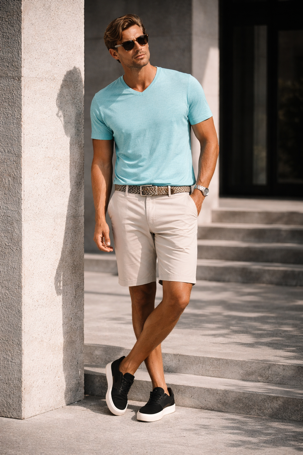 Luxury V Neck Short Sleeves Pima Cotton Mens T-Shirt TVSS-5151 Mint Garment Dyed